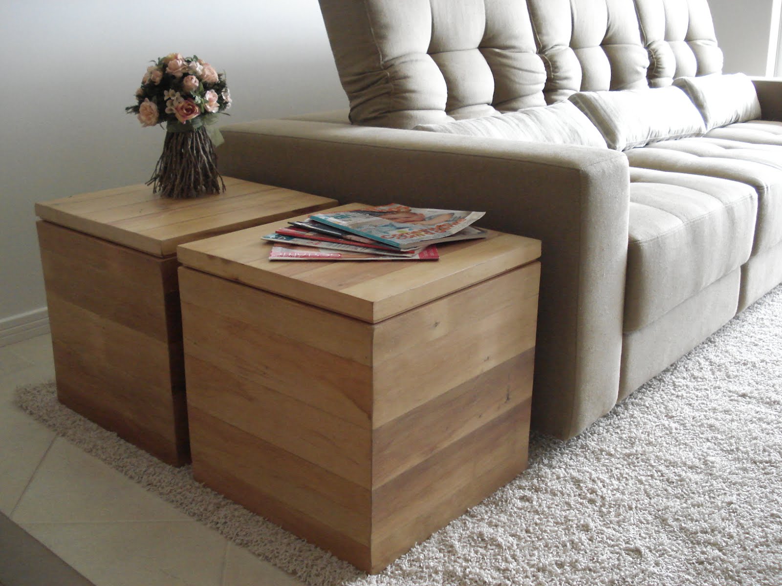 decoração com bau de madeira