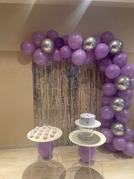 decoração com cortina para aniversário