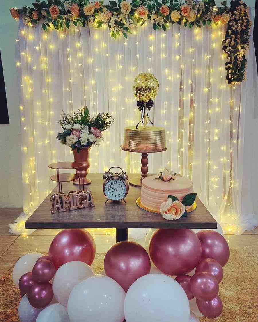 ideias de cortina para festa de aniversário simples
