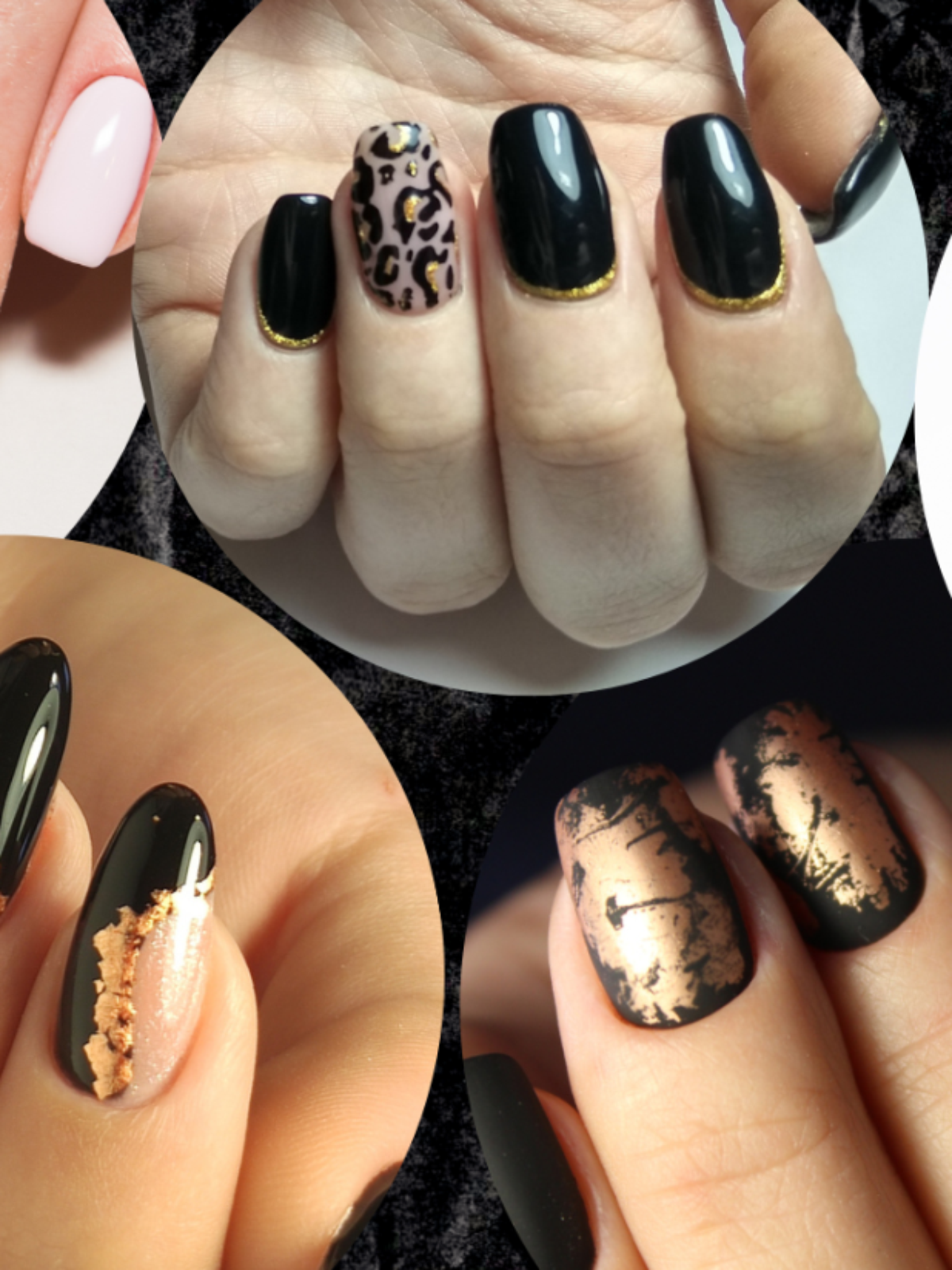 ideias de unhas decoradas com esmalte preto 2026