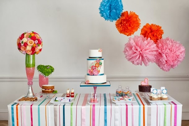 decoração com fitas de cetim