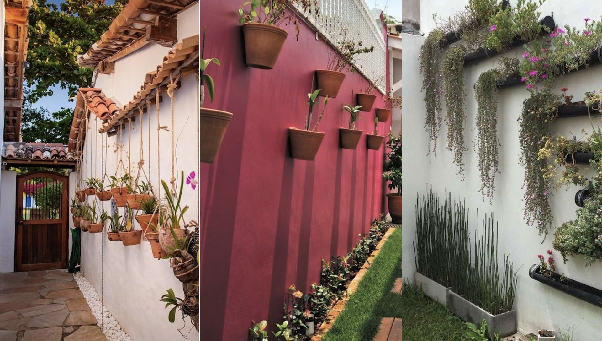 folhagem artificial vs natural parede