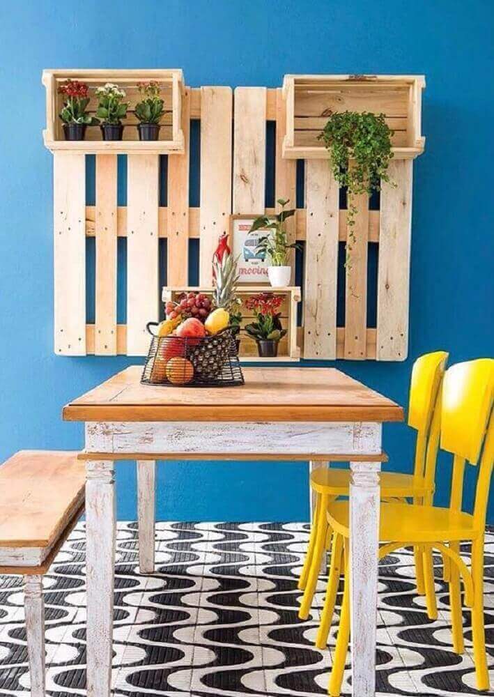 decoração com painel de pallet