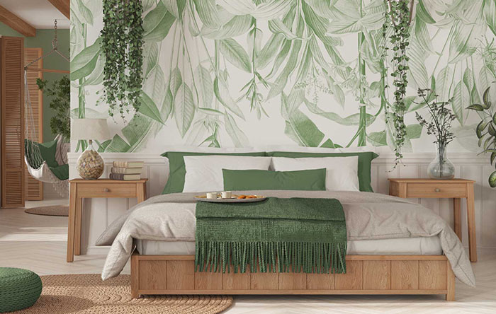 decoração com papel de parede quarto