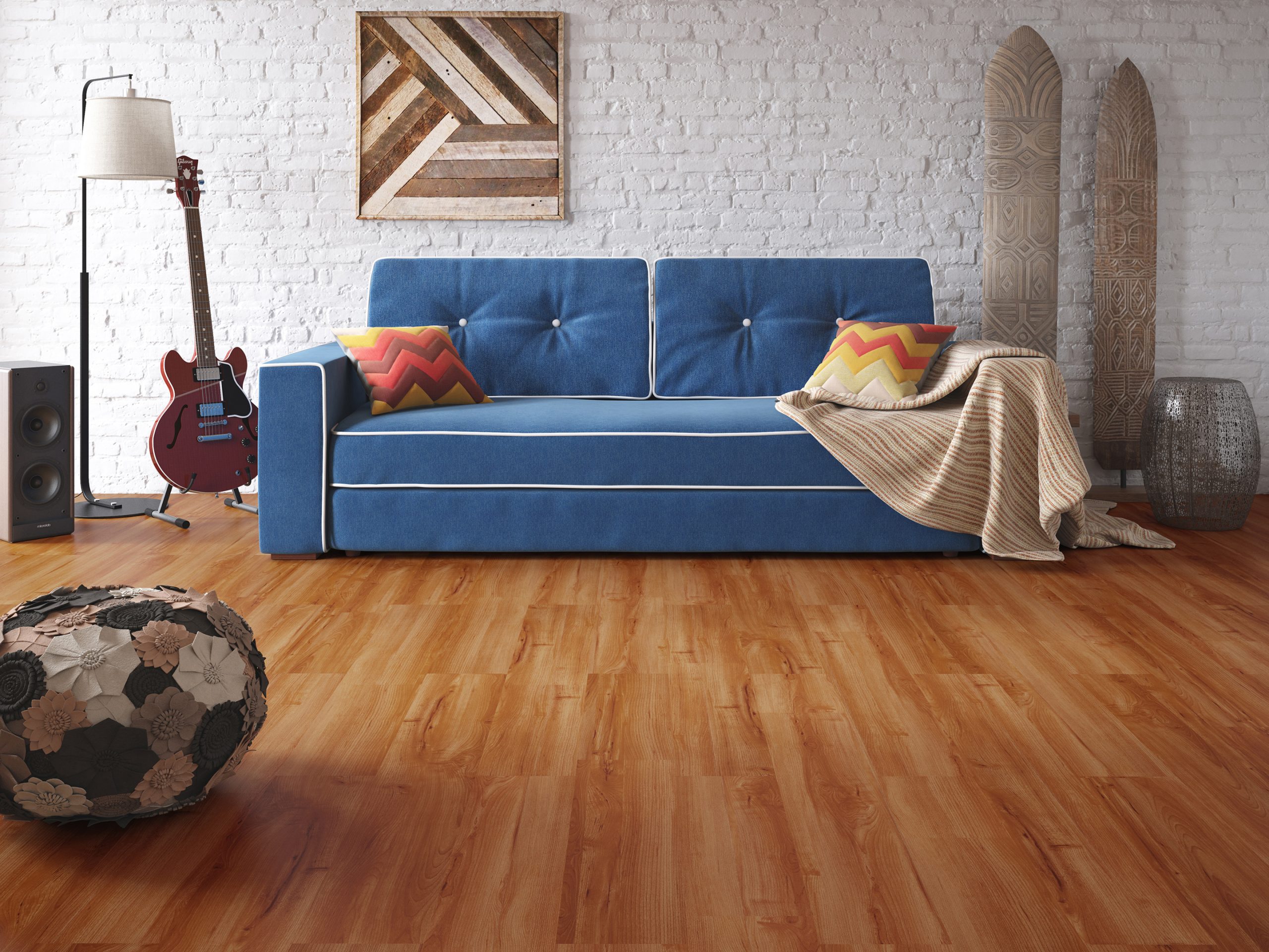 Piso laminado imitando madeira