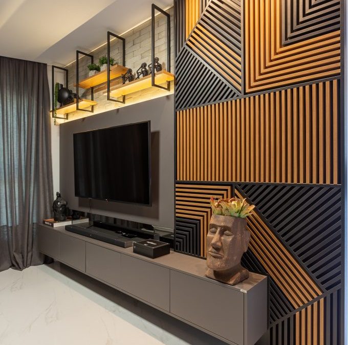 decoração com placa ripada