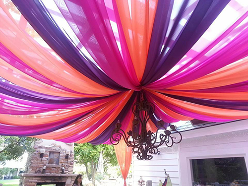 Decoração de eventos com tecido