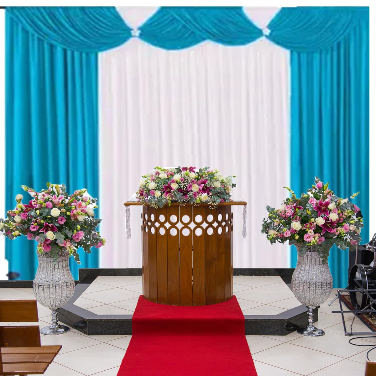 decoração cortina para igreja evangélica