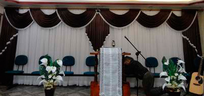 como fazer cortina franzida com bandô para púlpito evangélico