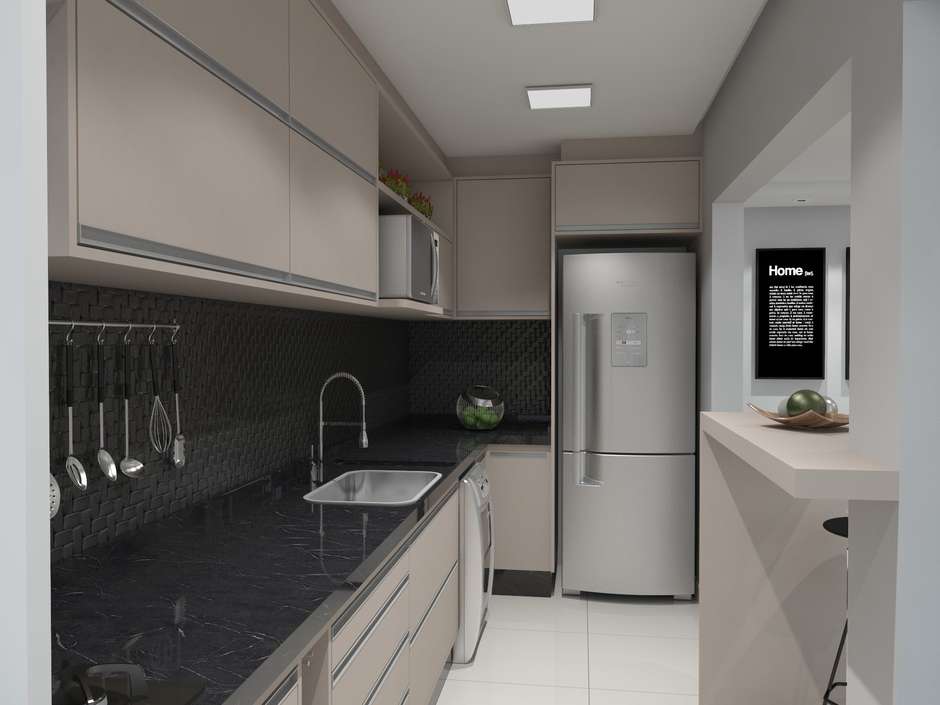 cores para cozinha apartamento pequeno