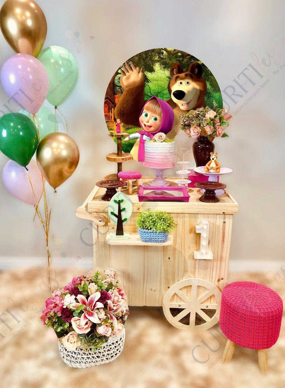 ideias de decoração festa masha e o urso simples