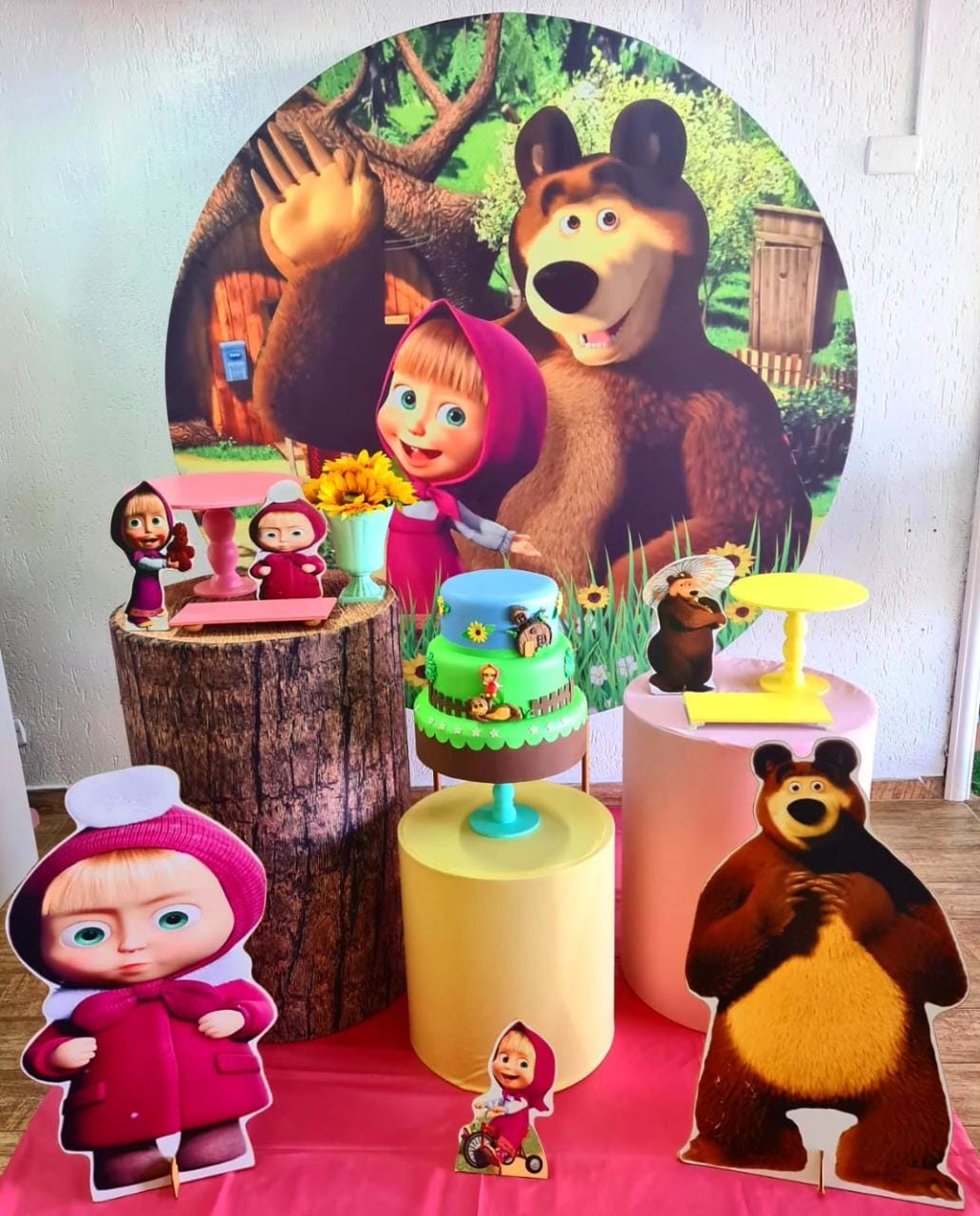ideias de decoração festa masha e o urso simples