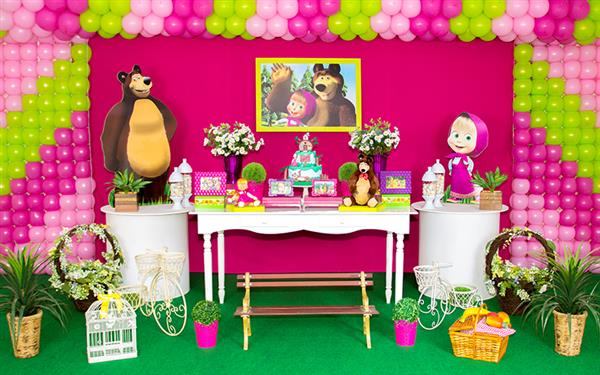 ideias de decoração festa masha e o urso simples