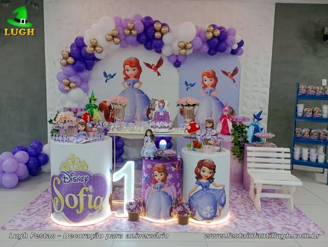 decoração de festa infantil Princesa Sofia