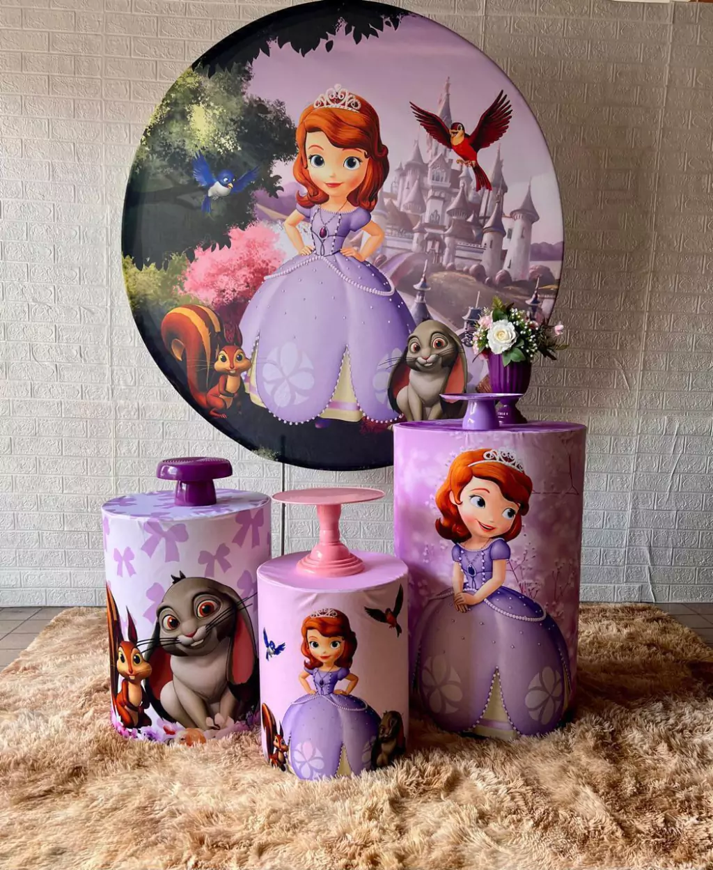 kits de decoração Princesa Sofia (Mercado Livre, FantasiasCarol, Amazon)
