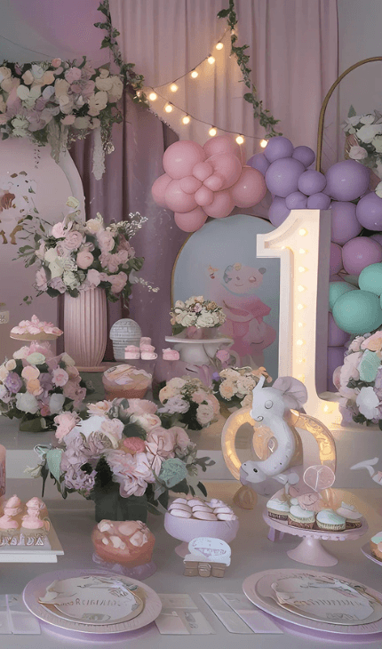 decoração de 1 ano menina