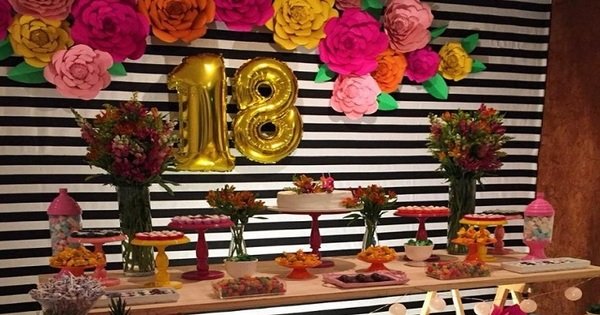 ideias de decoração de 18 anos simples e barata