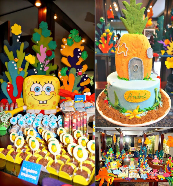 decoração bob esponja colorida