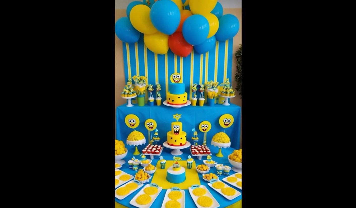decoração festa infantil bob esponja