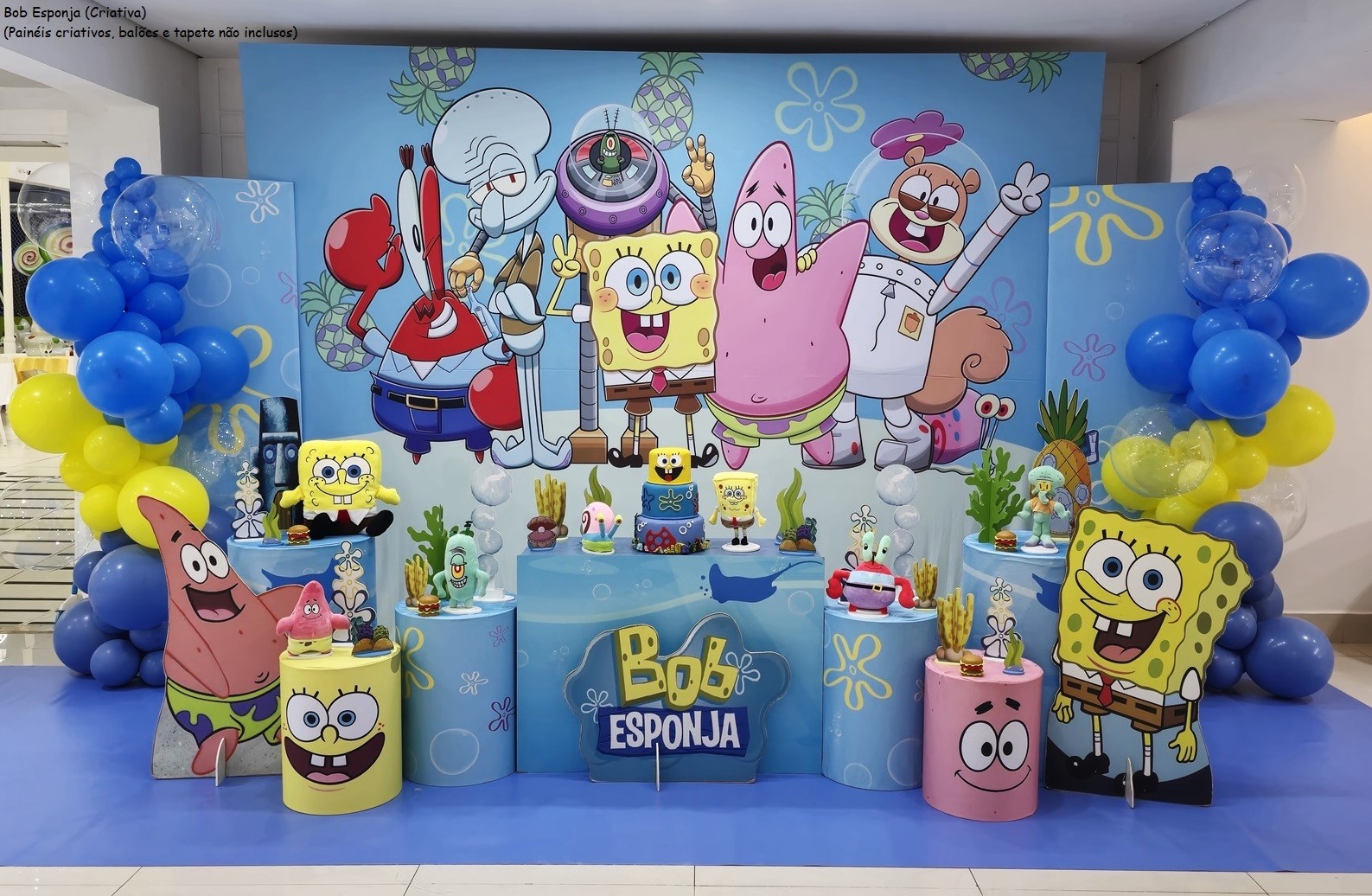 enfeites mesa bob esponja