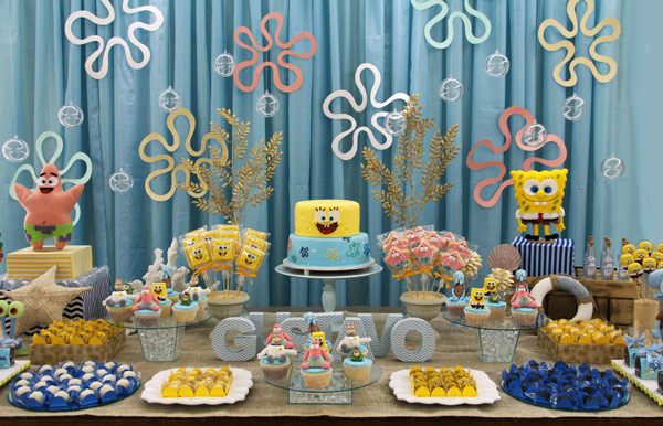 festa do bob esponja em casa
