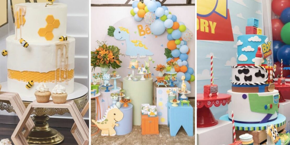 decoração de festa de 1 ano com tema de safari