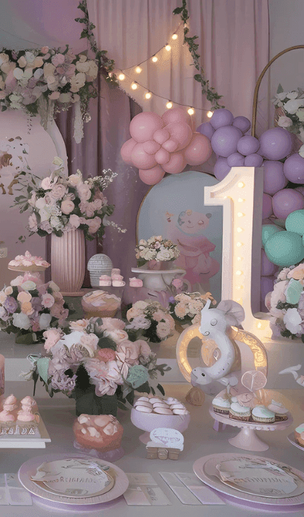 decoração jardim encantado 1 ano menina em casa