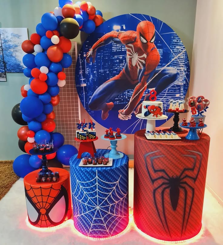 decoração de aniversário do homem-aranha