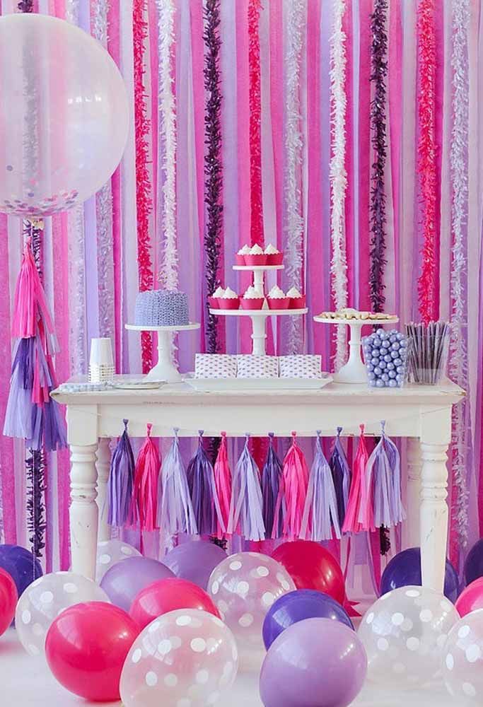decoração de aniversário feminino simples e barata