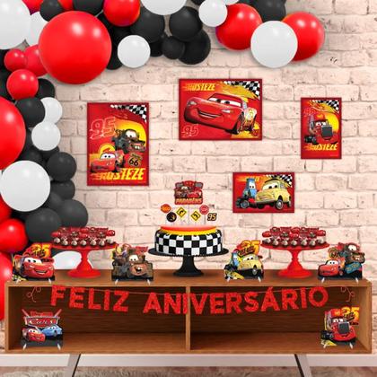 decoração aniversário relâmpago mcqueen simples