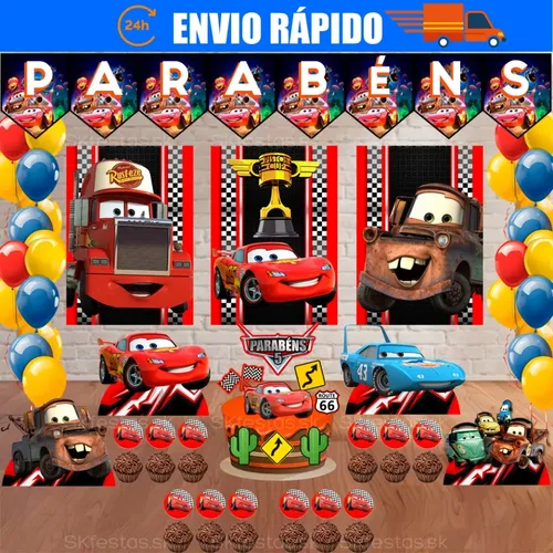 decoração tema carros relâmpago mcqueen