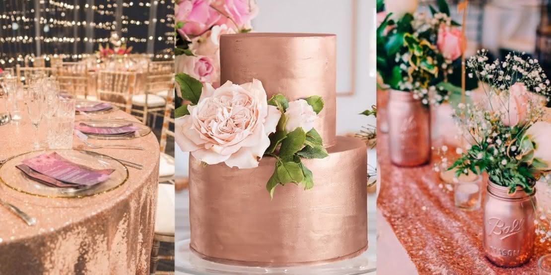 ideias criativas decoração aniversário rose gold