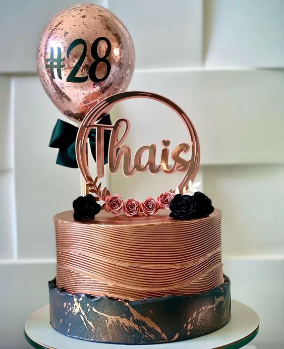 decoração de aniversario rose gold