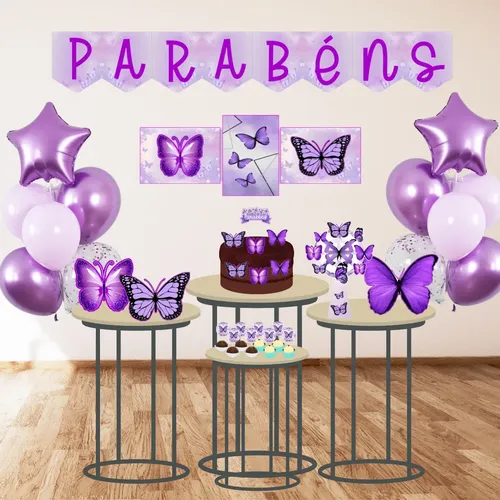 como evitar erros decoração festa roxa infantil