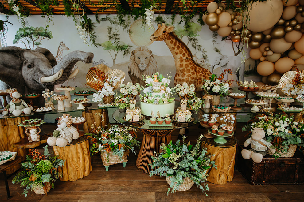 decoração de aniversario safari