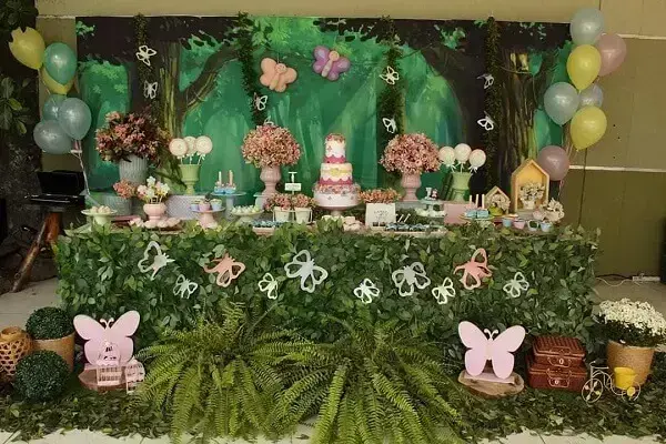 ideias criativas decoração aniversário jardim encantado