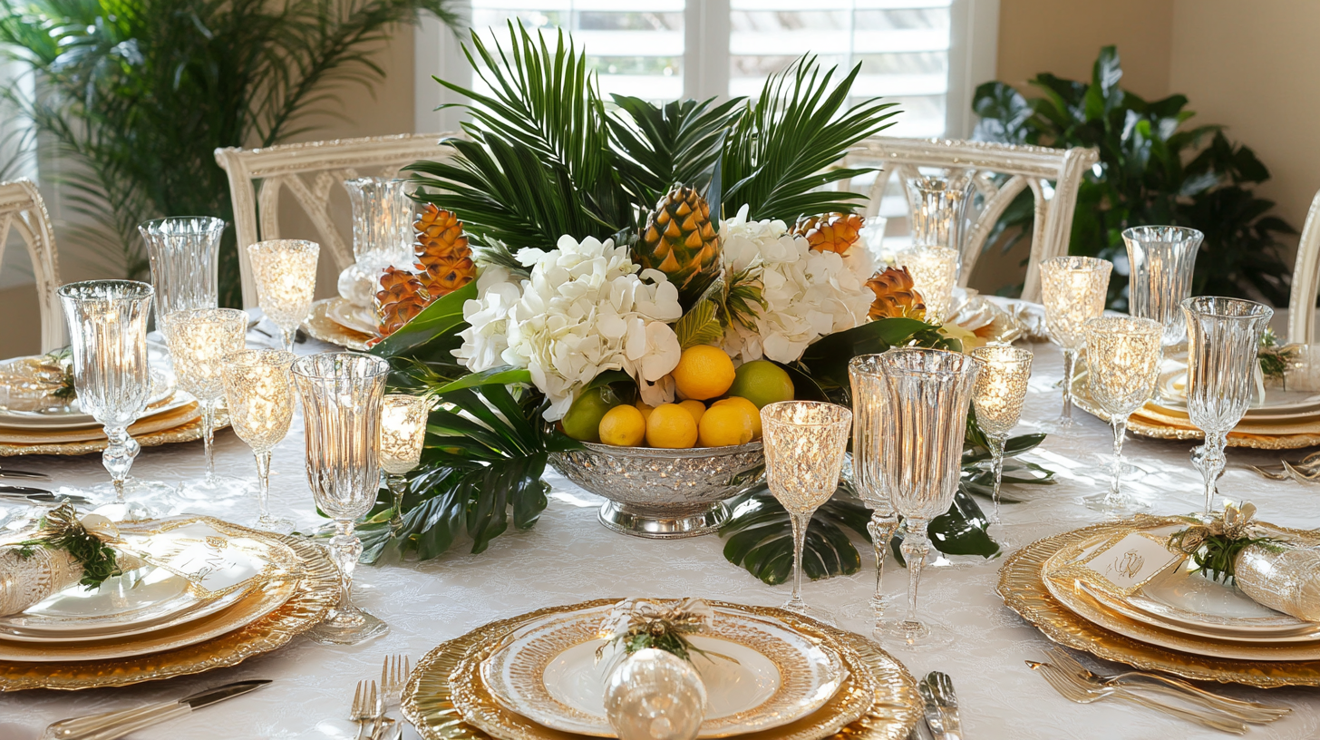 decoração mesa ano novo minimalista versus luxuosa