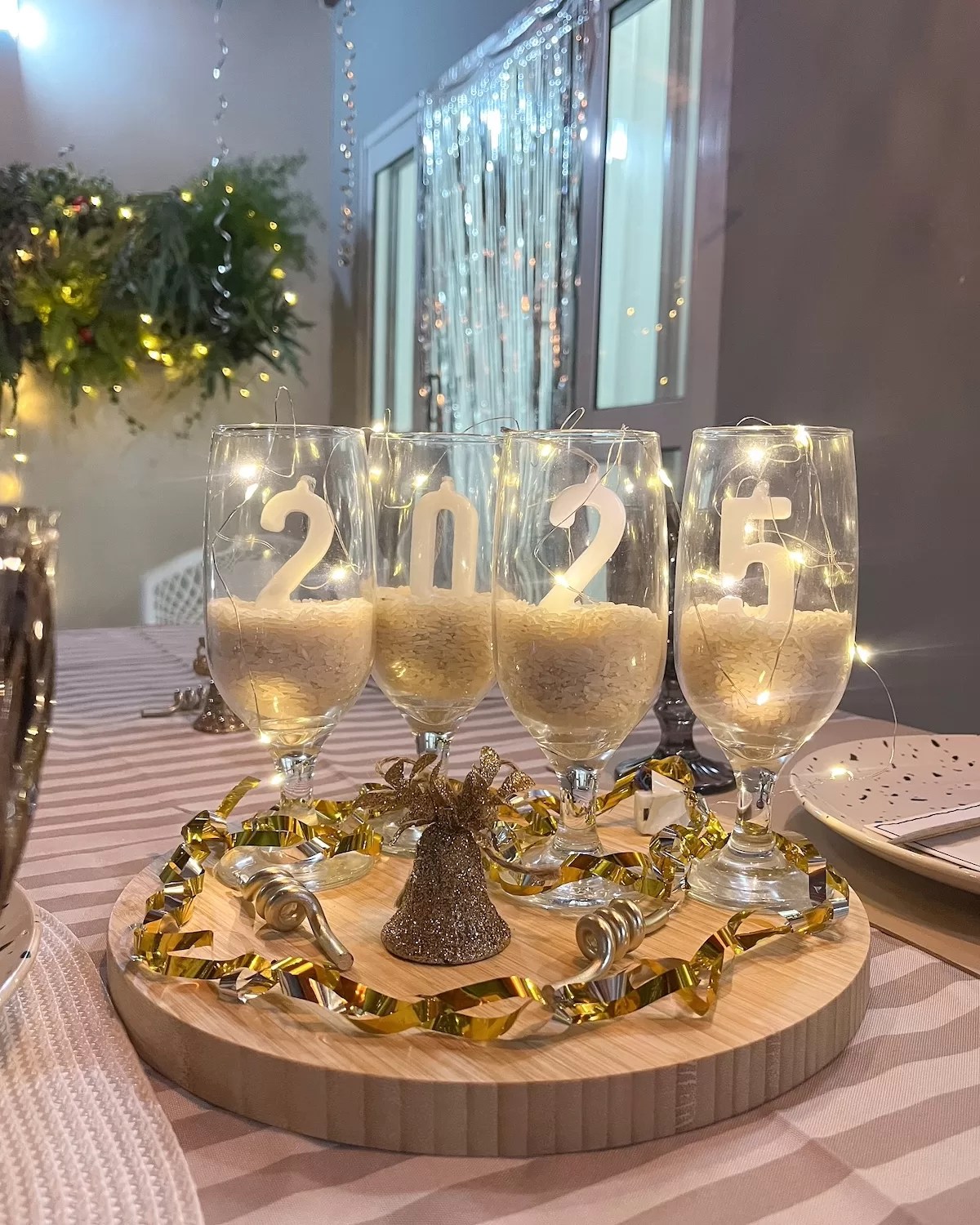 como economizar decoração ano novo com taças