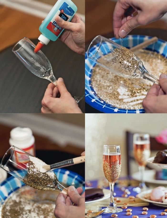 decoração de ano novo com taças