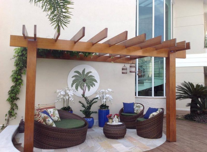 decoração de area de piscina