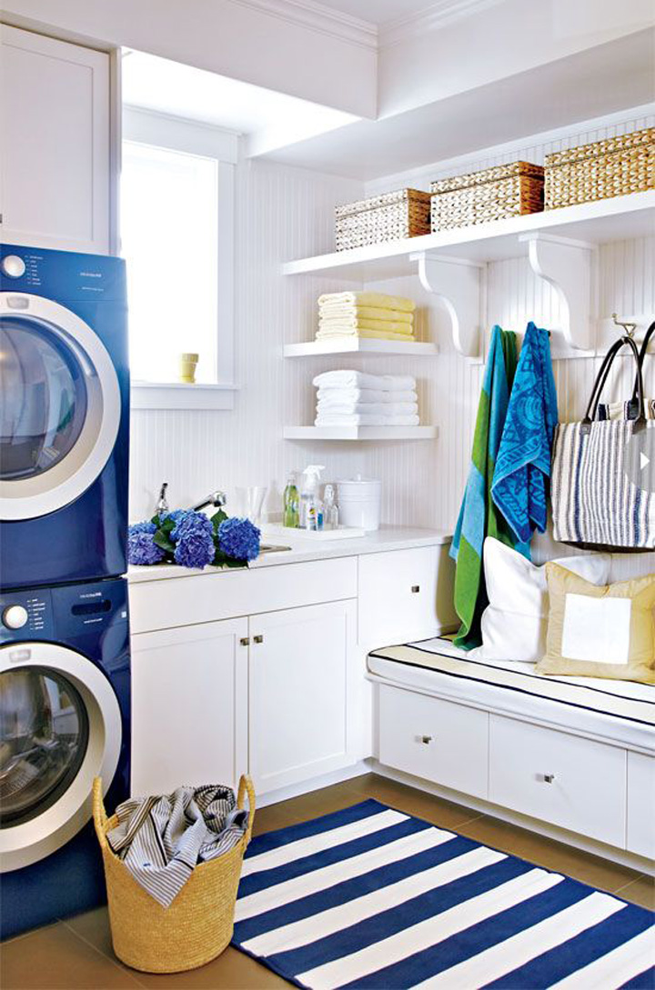 decoração de lavanderia funcional