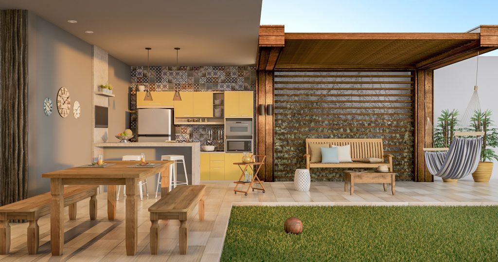 ideias criativas decoração área externa pequena