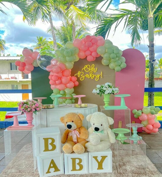 decoração cha de bebe menina alugar ou comprar