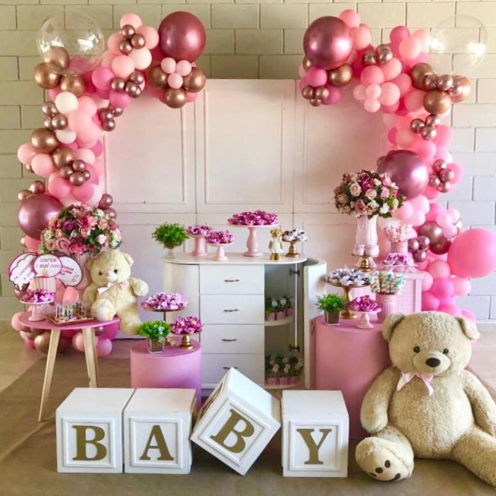 decoração cha de bebe menina alugar ou comprar