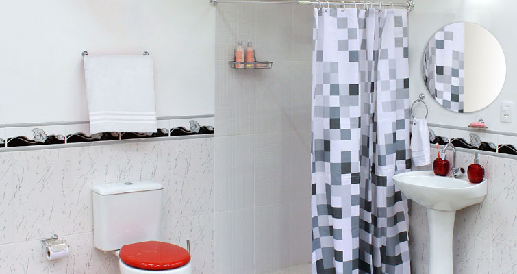 varão alumínio cortina box banheiro umidade