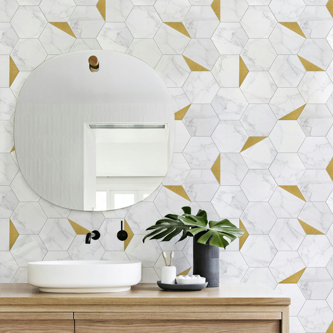 papel de parede para lavabo decorado