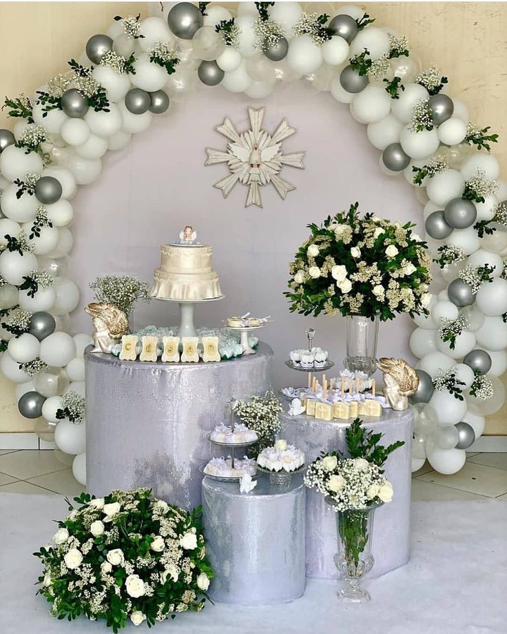 decoração de batizado menino