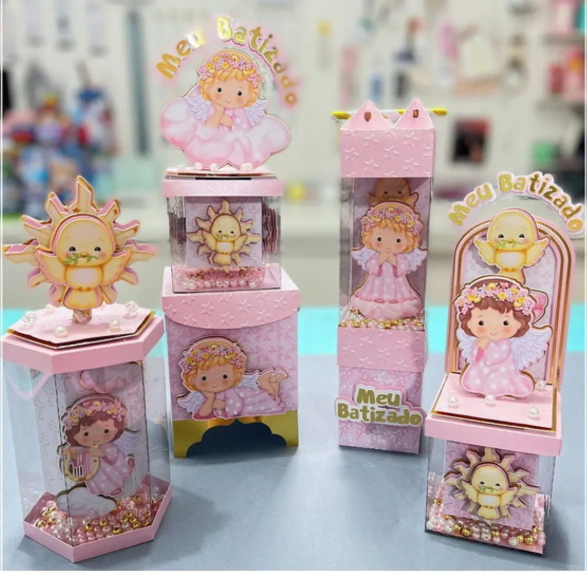 elementos decoração batizado menina
