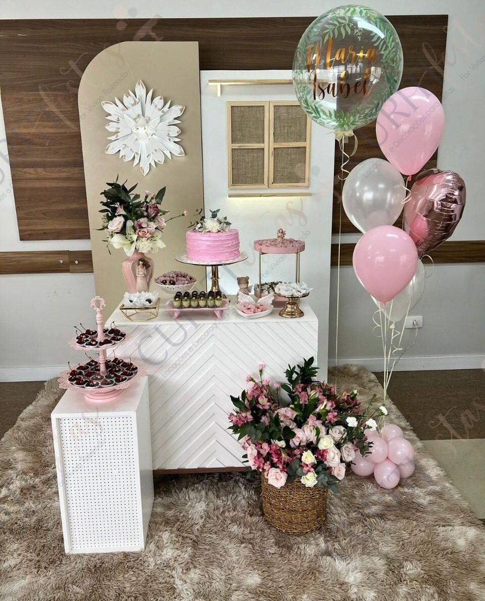 decoração batizado menina clássica