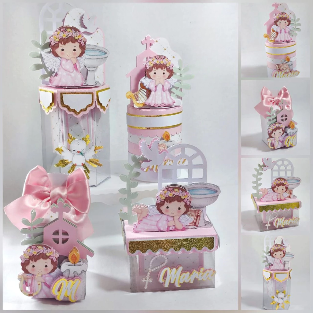 decoração batizado menina com dourado